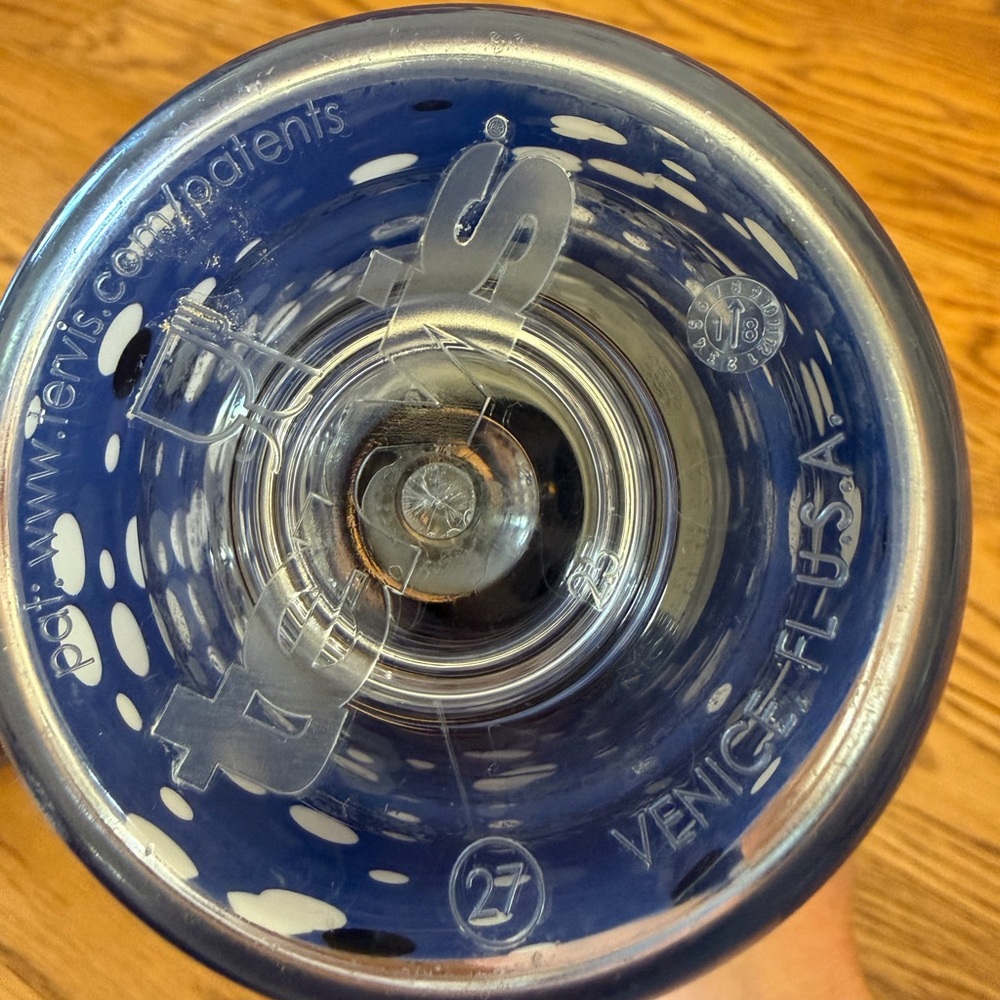 TWO Tervis Black Lid Tumblers with Blue and White Dots - Picture 2 of 5